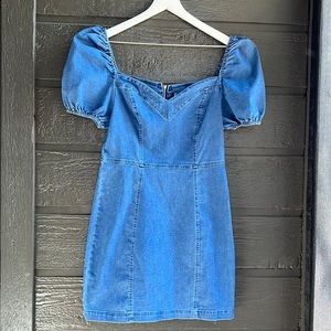 WINDSOR Puff sleeve blue Jean dress